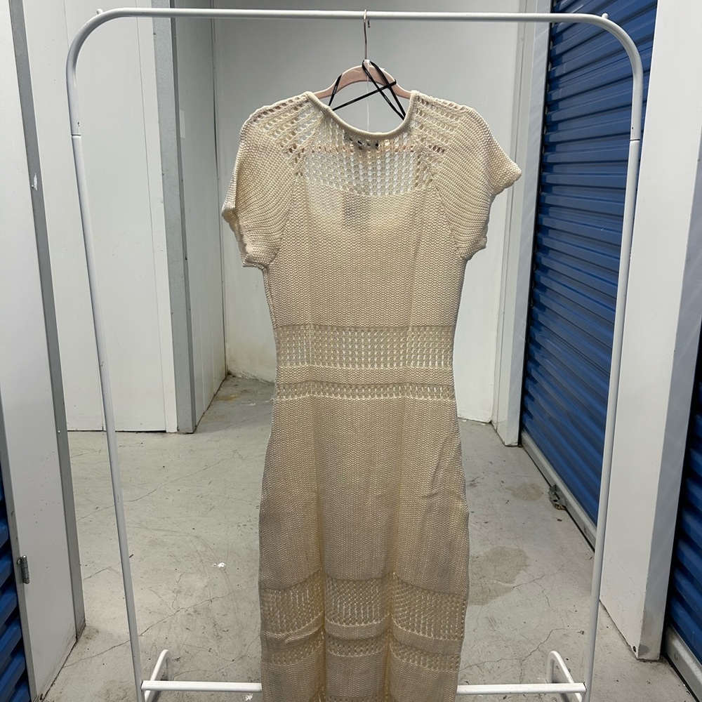 Elegant Cream Knit Dress